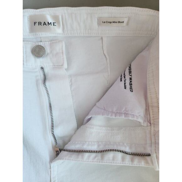 NWD Frame Le Crop Braided Waist Mini Boot Jeans size 24 Blanc #7A401 - Picture 7 of 15